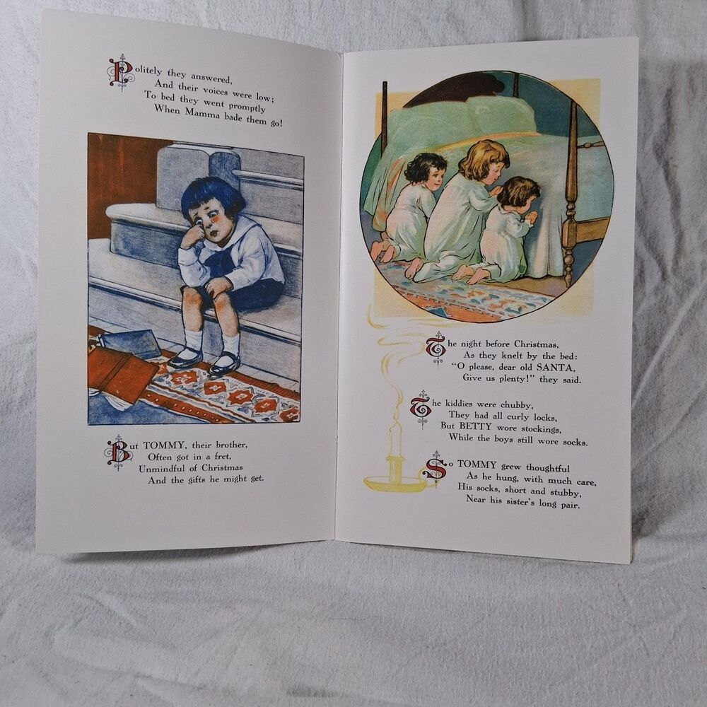 How Santa Filled the Christmas Stockings Vintage Style Holiday Storybook Gift - Picture 3 of 4